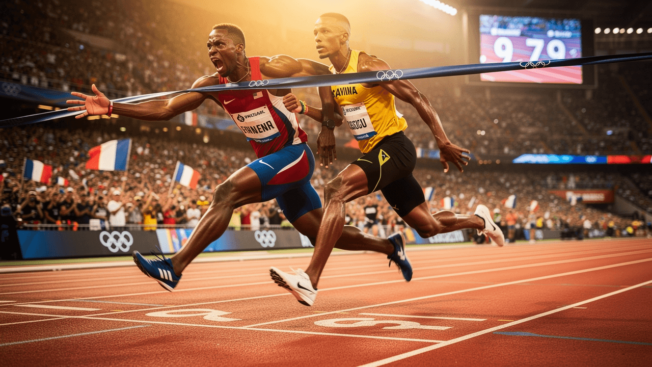 Noah Lyles Wins Olympic 100m Gold in Record 9.79 Seconds