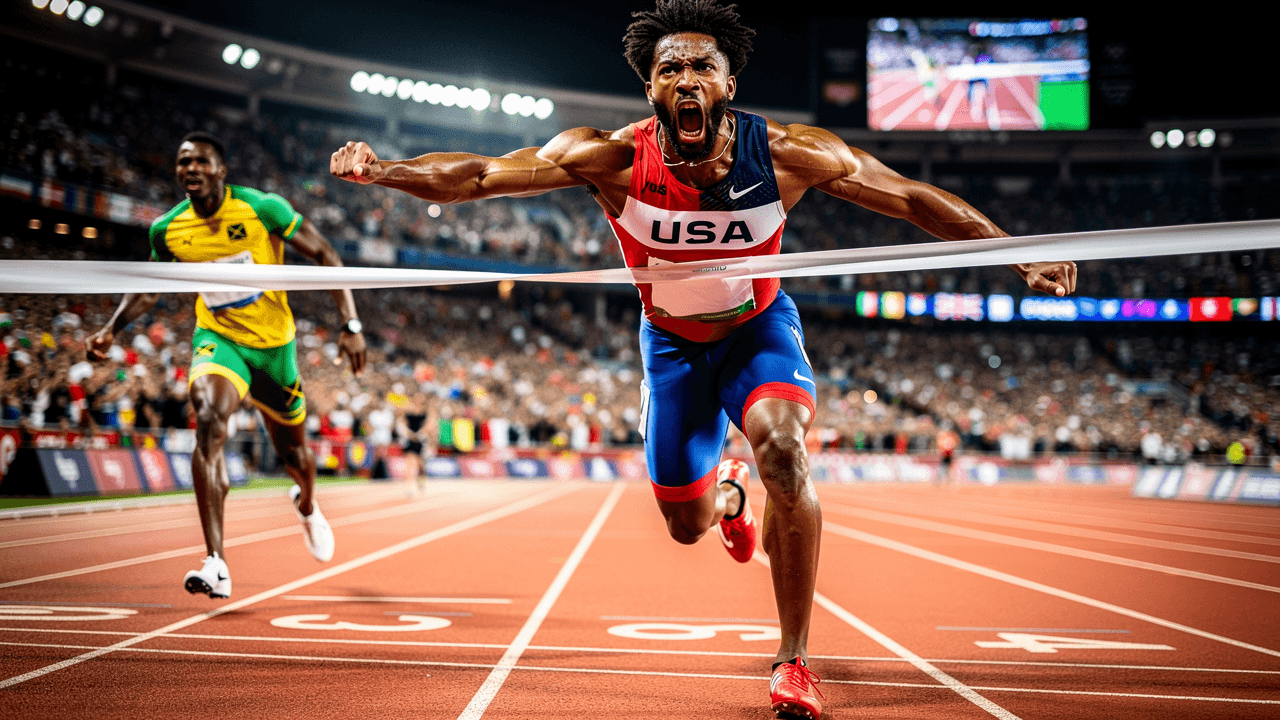 Noah Lyles Wins Olympic 100m Gold in Record 9.79-Second Finish
