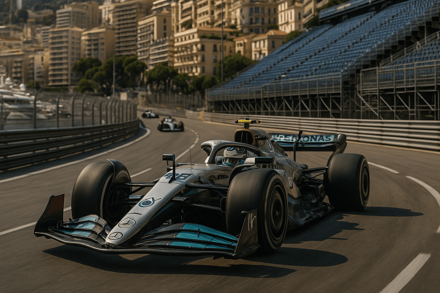 Russell Sets Monaco Practice Pace as Ferrari and McLaren Chase Close Behind