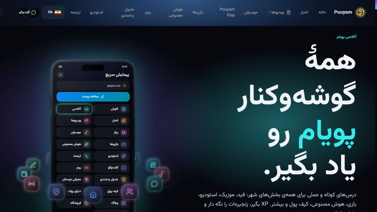 صفحهٔ آکادمی پویام با مسیر شناخت بخش‌های شهر